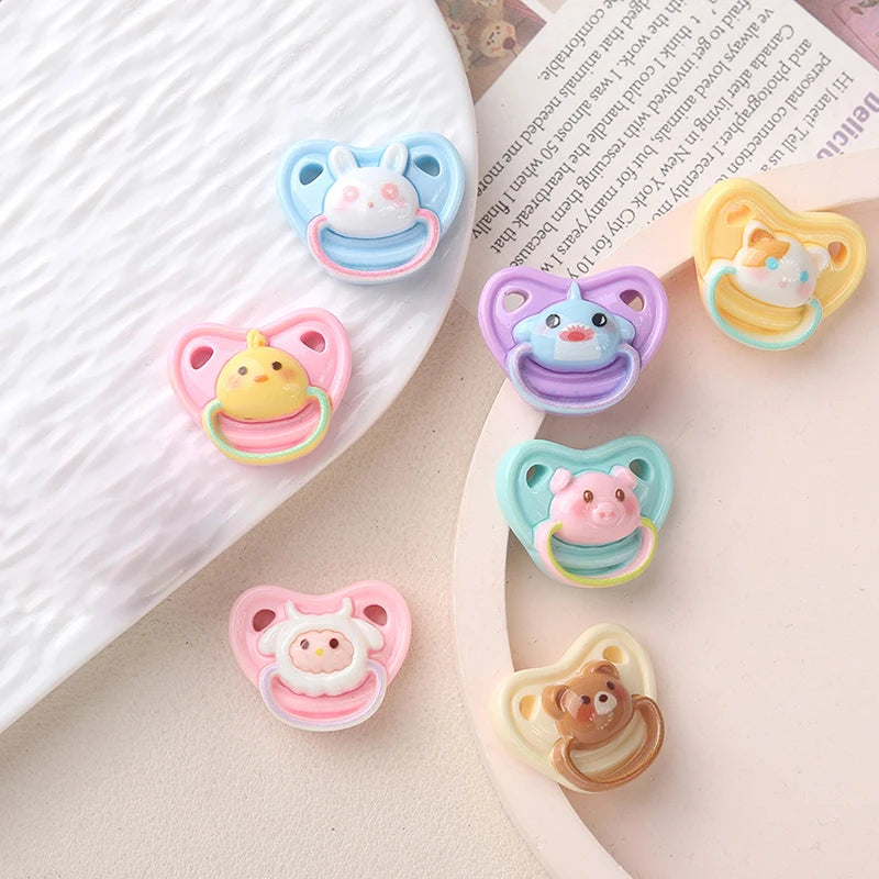 10-Pack Mini Resin Doll Pacifiers for OB11, BJD & Dollhouse Doll Accessories QXL