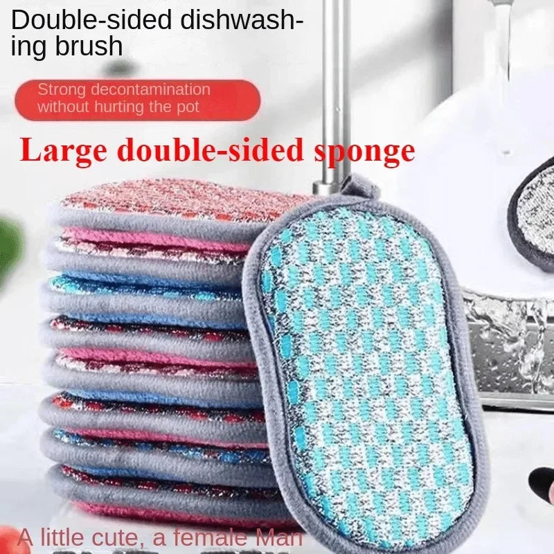 6/12-Pack Double-Sided Kitchen Dishwashing Sponge Scrub Pads Kitchen Sponge Scrub Pad QXL