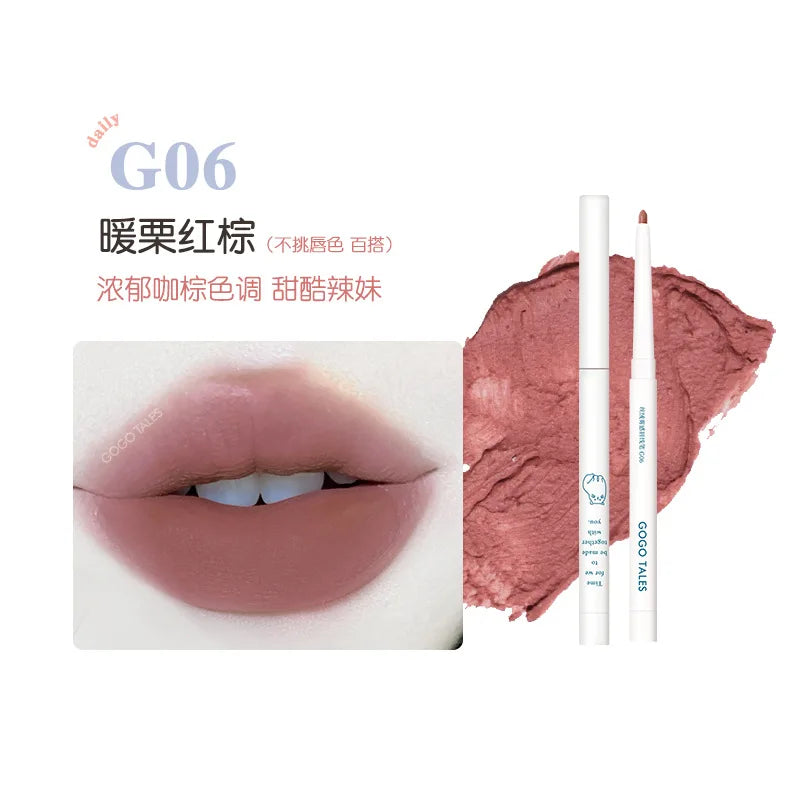 GOGOTALES Matte Lip Liner Pencil | Nude Velvet Long-Lasting Lip Liner Pencil QXL G06