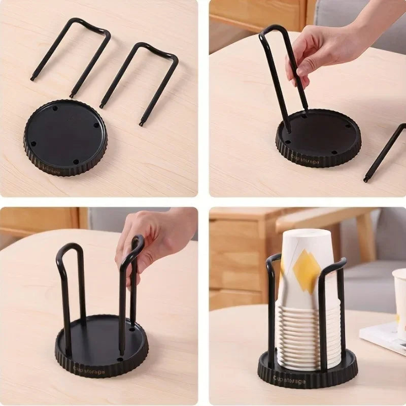 Paper Cup Holder & Dispenser Rack | Multi-Function Storage Cup Dispenser Rack QXL