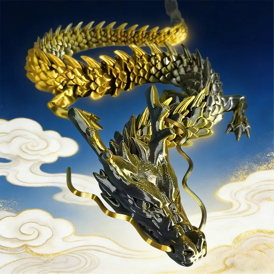 Giant 3D Printed Dragon Statue 90cm – Articulated Collectible Collectible Figurine QXL