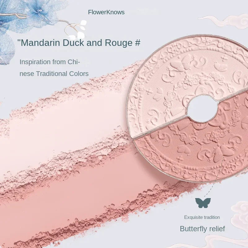 Flower Knows Butterfly Cloud Collar Duo Blush – Matte Finish Duo Blush Compact QXL
