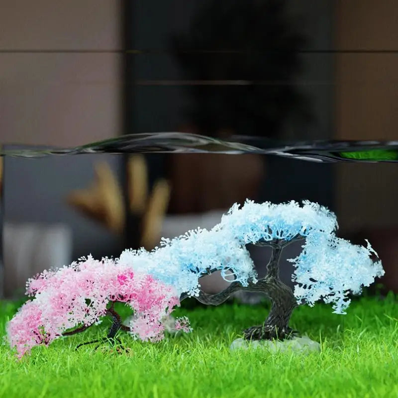 Artificial Cherry Blossom Tree Fish Tank Decoration Aquarium Decoration QXL