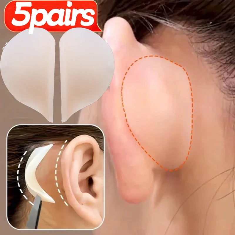 5-Pair Silicone Elf Ear Stickers | 4D Keel V-Face Patches Ear Shaping Stickers QXL