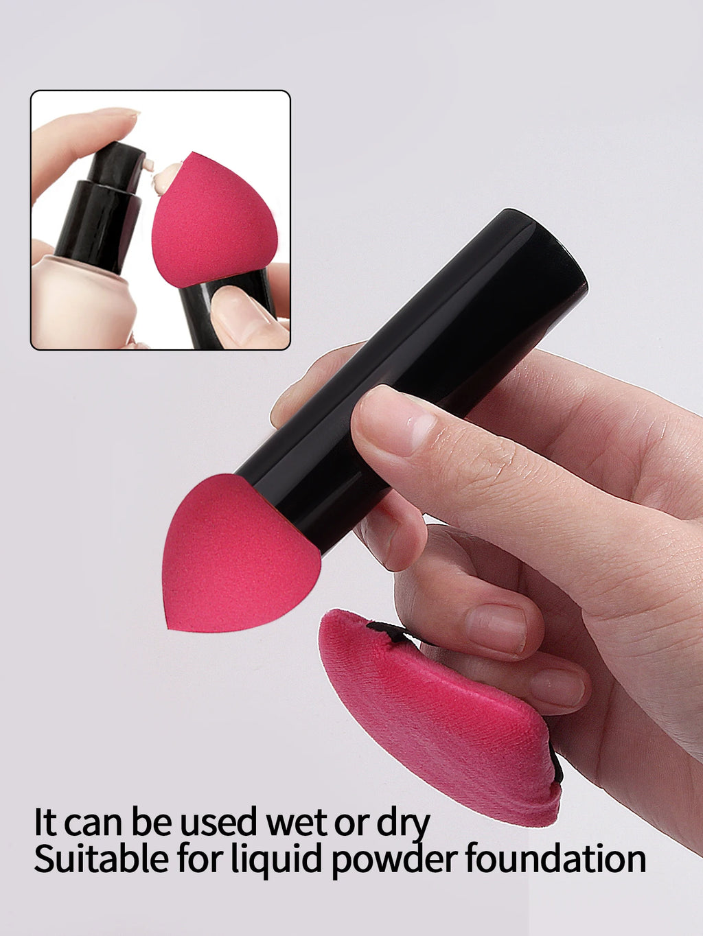 3-Piece Sponge Makeup Brush Set – Concealer, Smudge & Puff Sponge Makeup Brush Set QXL