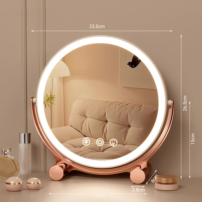 LED Vanity Mirror 3-Colour Lights Touch Control USB-C Charging LED Vanity Mirror QXL