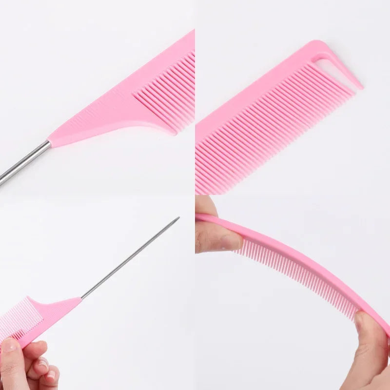3-Piece Teasing Comb Set | Edge Brush & Rat Tail Comb Hair Styling Comb Set QXL