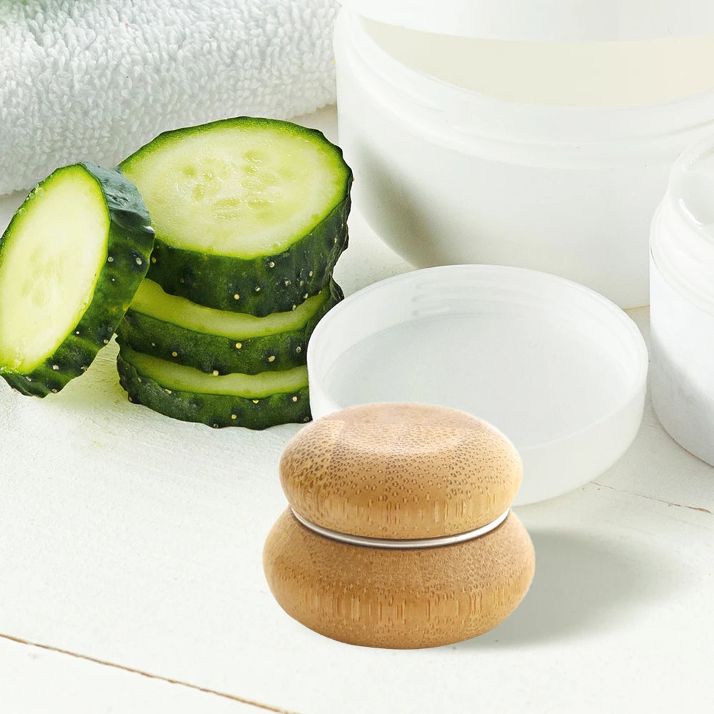Natural Wood Refillable Cosmetic Jar | 5g Mini Cream Container Cosmetic Storage Jar QXL