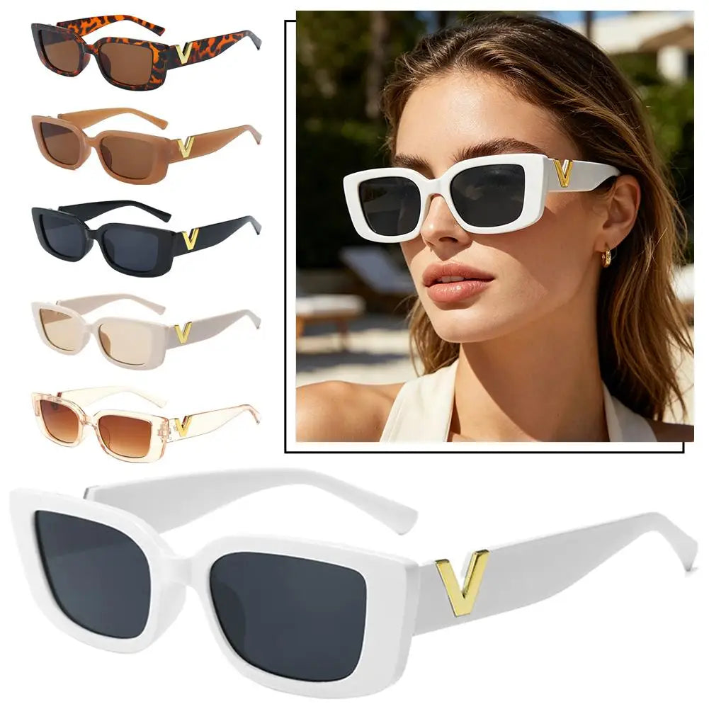 Retro Rectangle Sunglasses UV400 | Vintage Square Shades Unisex Fashion Sunglasses QXL