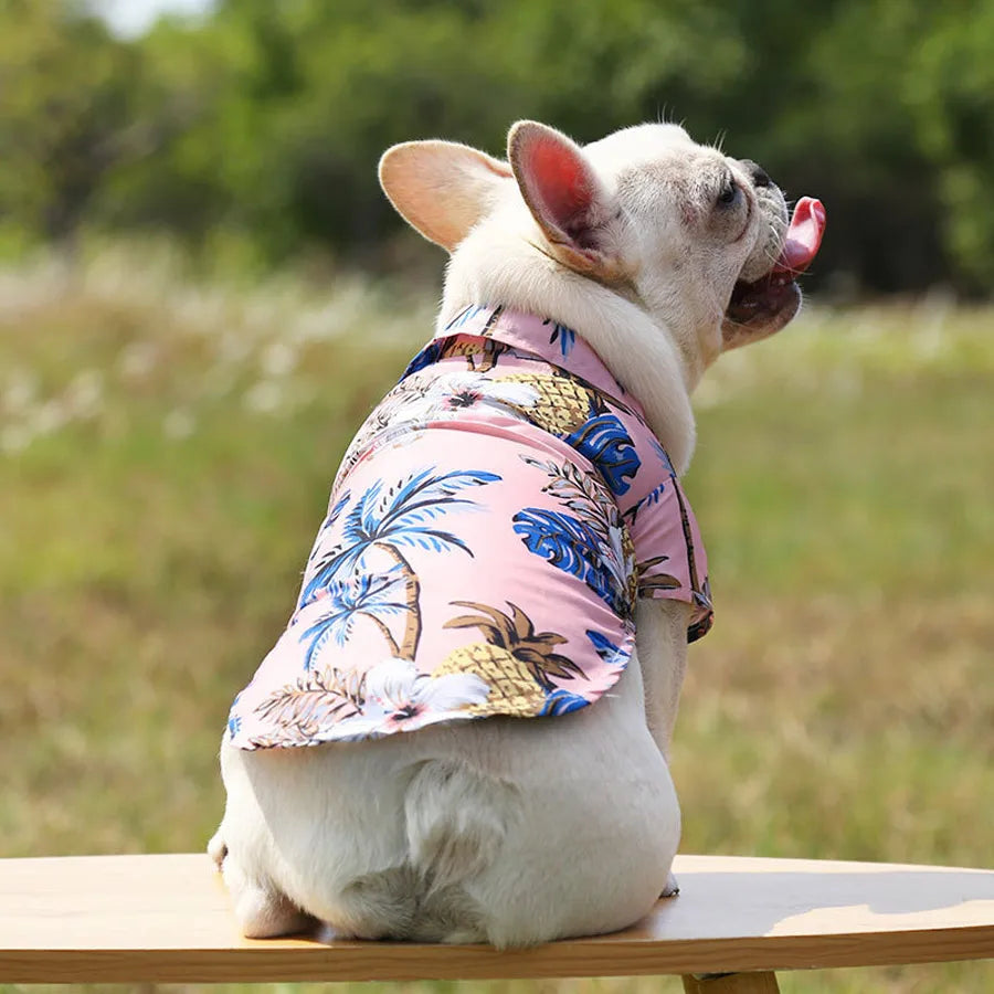 Hawaiian Print Dog & Cat T-Shirt | Summer Vest 4 Colors 6 Sizes Pet Summer Shirt QXL