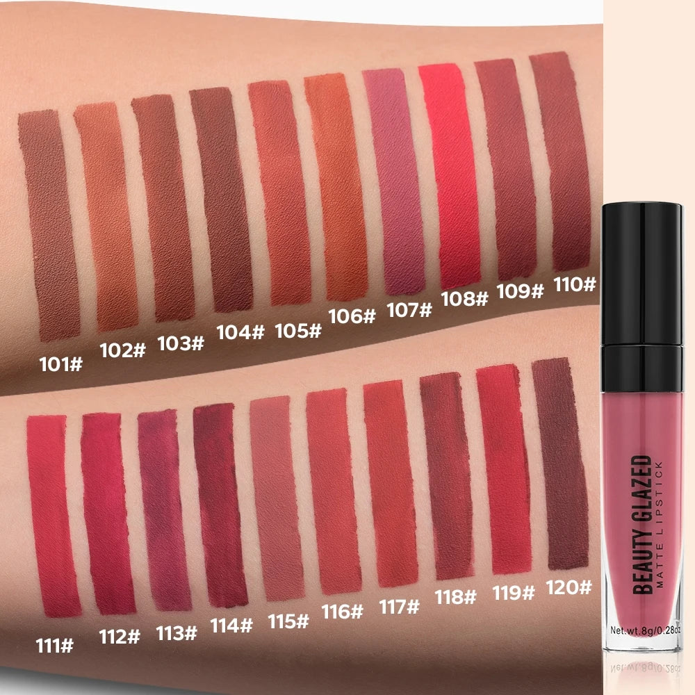 Beauty Glazed 20-Color Matte Lipstick | Waterproof Lip Tint Matte Lipstick QXL