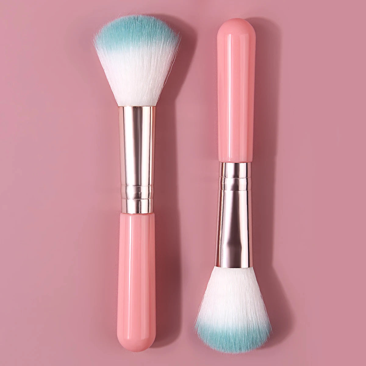 KOSSHOW 2-Pack Pink Fluffy Blush & Highlighter Brush Set Blush Brush Set QXL