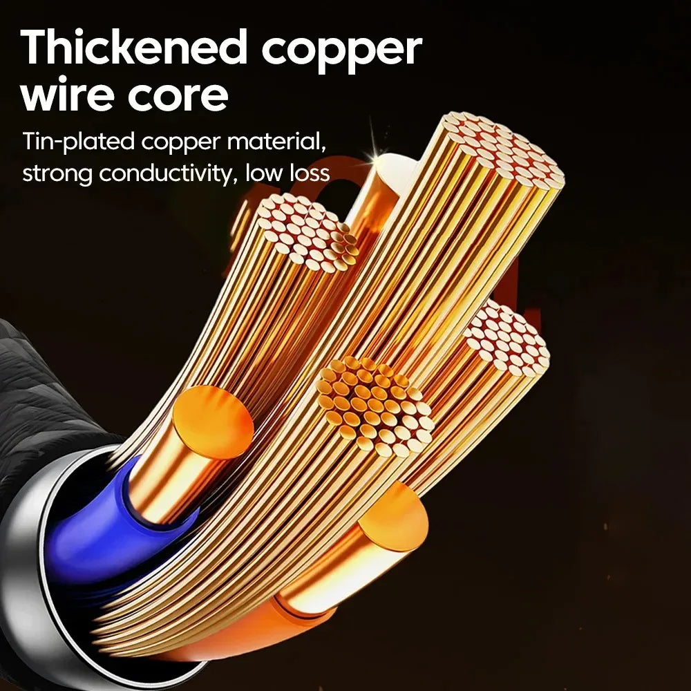 240W USB-C Nylon Braided Fast Charge Cable | LED Display USB-C Charging Cable QXL