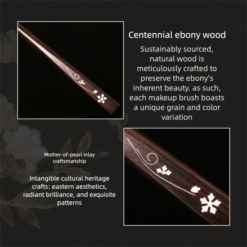 Sandalwood Slanted Eyelid Brush | Horsehair Eye Brush Eye Makeup Brush QXL