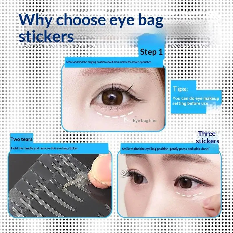 160-Pack Silkworm Under-Eye Stickers | Invisible & Waterproof Eyelid Stickers QXL