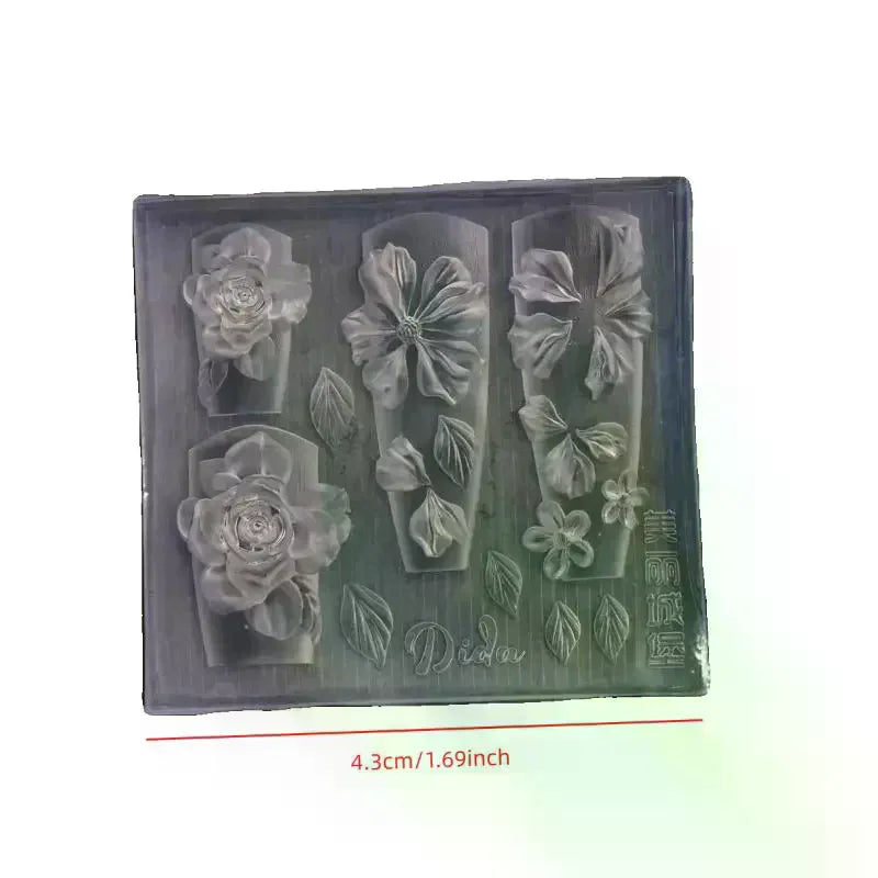 3D Rose Ice Flower Silicone Nail Art Carving Mold | YOVIP Silicone Nail Mold QXL