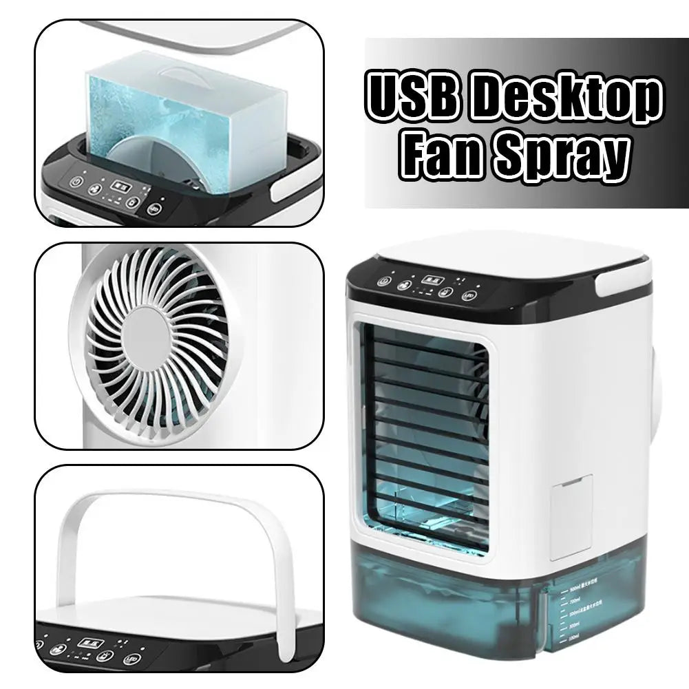 USB Desktop Evaporative Air Cooler Fan | 900mL Humidifier Evaporative Air Cooler QXL