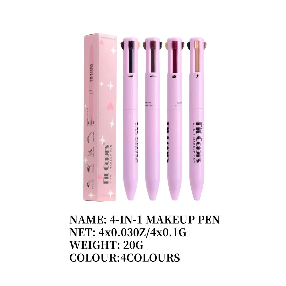 Fit Colors 4-in-1 Makeup Pen | Eyeliner, Brow, Lip & Highlight Multifunctional Makeup Pen QXL
