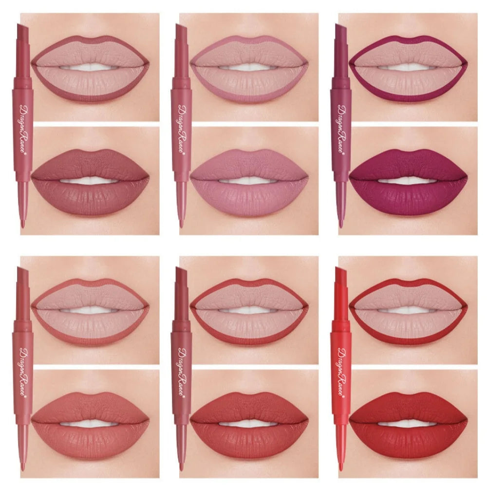Dragon Ranee 2-in-1 Lipstick & Lip Liner Set | Matte Velvet Lip Liner & Lipstick Set QXL