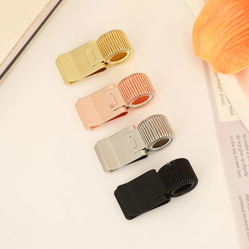 Gold Retro Metal Spring Pen Clip for Notebooks & School Pen Clip Accessory QXL
