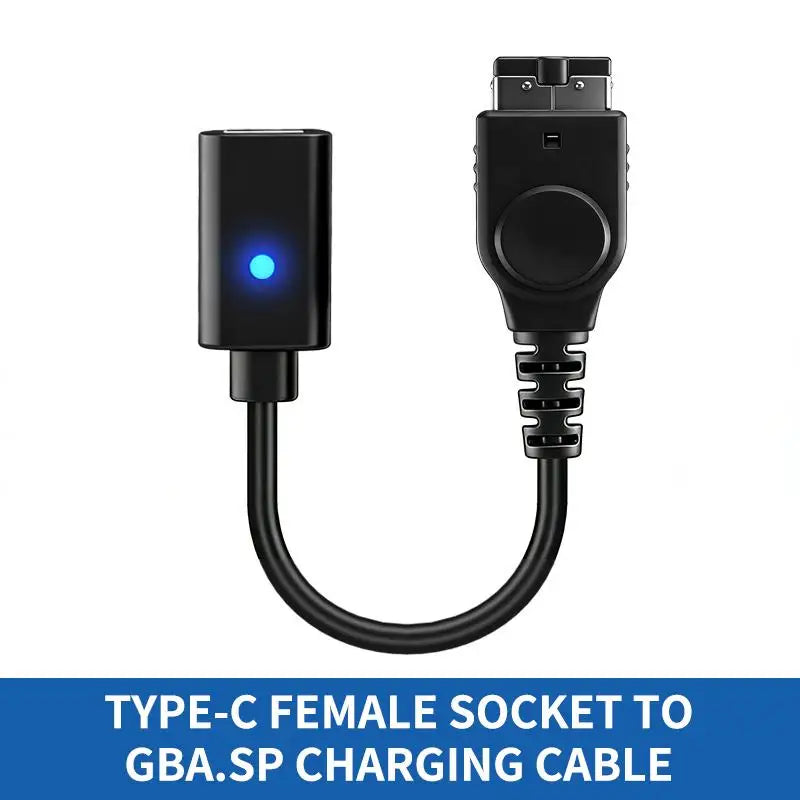USB-C LED Charging Cable for GameBoy Advance SP & DS | Fast Charge Game Console Cable QXL