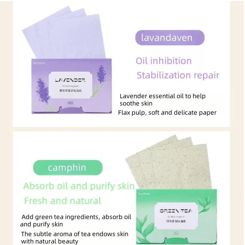 Facial Oil Blotting Papers 100-Pack | Matte Skin, All Types Oil Blotting Papers QXL