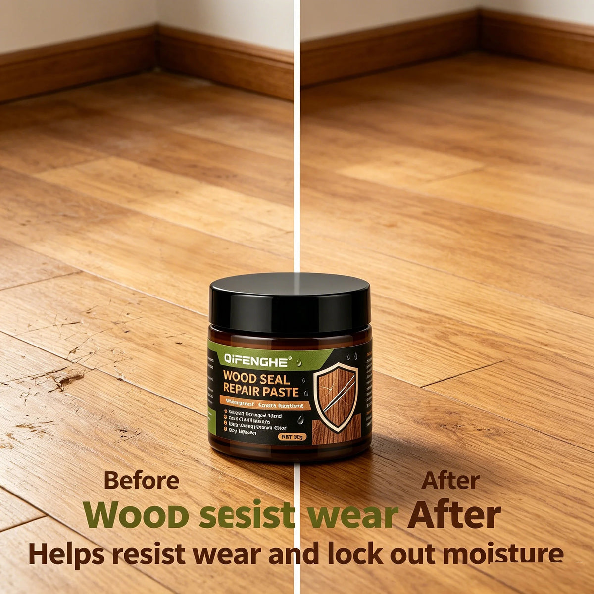 Wood Repair Paste – Waterproof Scratch & Crack Filler, Brown Wood Repair Filler QXL