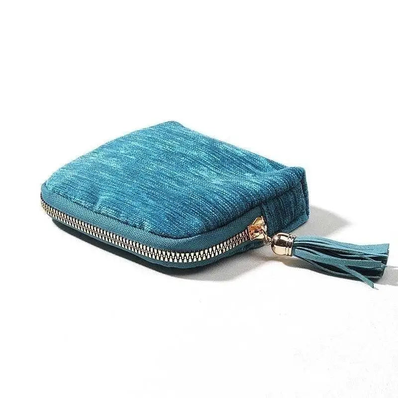 5-Layer Velvet Jewelry Travel Pouch | Organizer for Rings & More Jewelry Travel Pouch QXL Blue