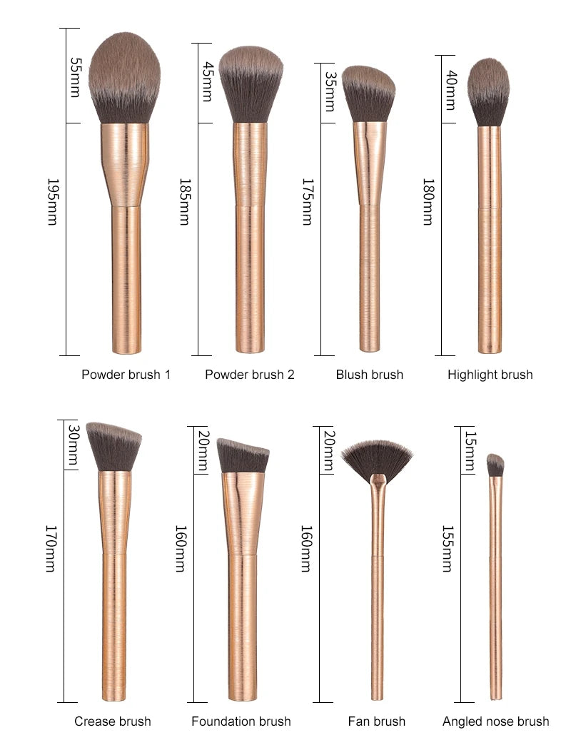 20-Pc Rose Gold Makeup Brush Set | Synthetic Face & Eye Brushes Makeup Brush Set QXL
