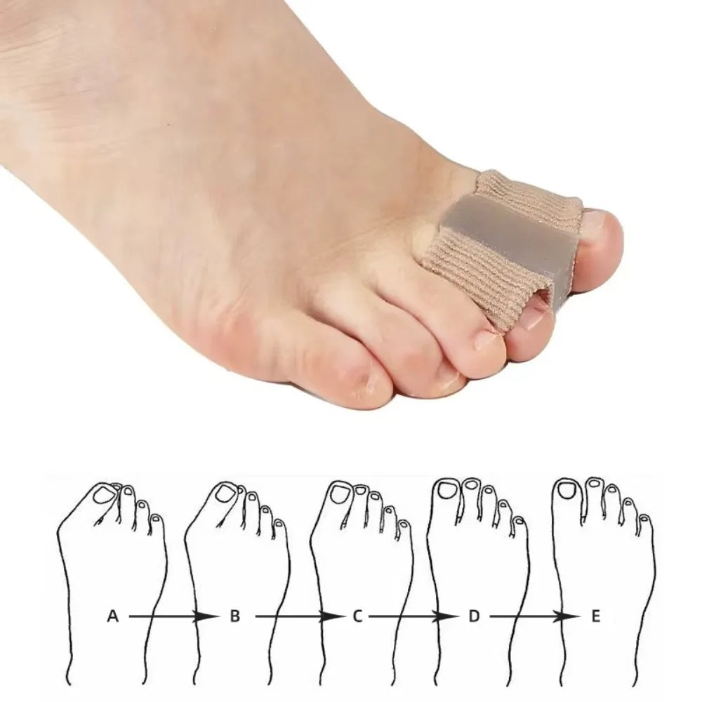Silicone Two-Toe Separator & Straightener | Foot Care Tool Toe Separator QXL
