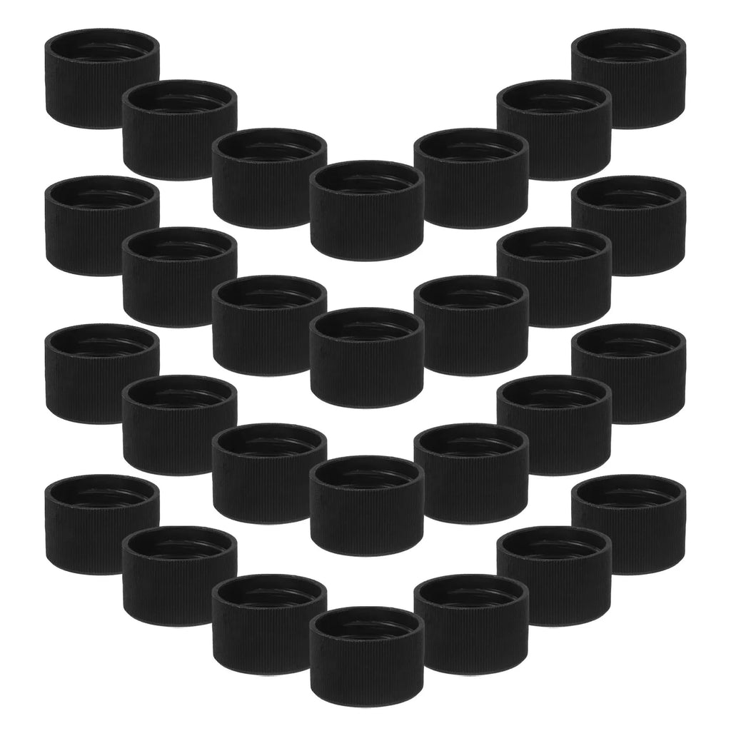 100-Pack 28mm Black PP Bottle Caps for Essential Oil Bottles Aromatherapy Bottle Caps QXL