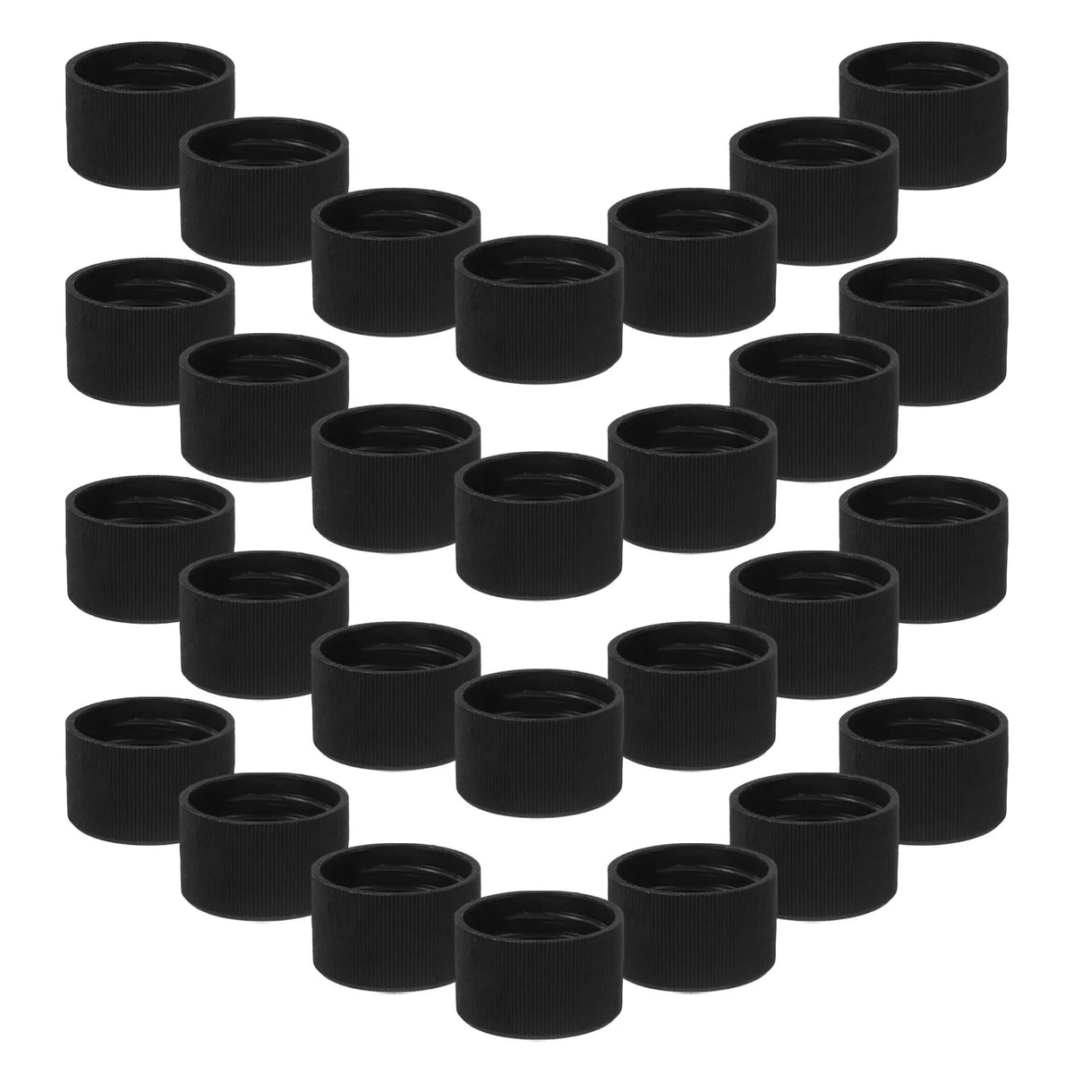 100-Pack 28mm Black PP Bottle Caps for Essential Oil Bottles Aromatherapy Bottle Caps QXL