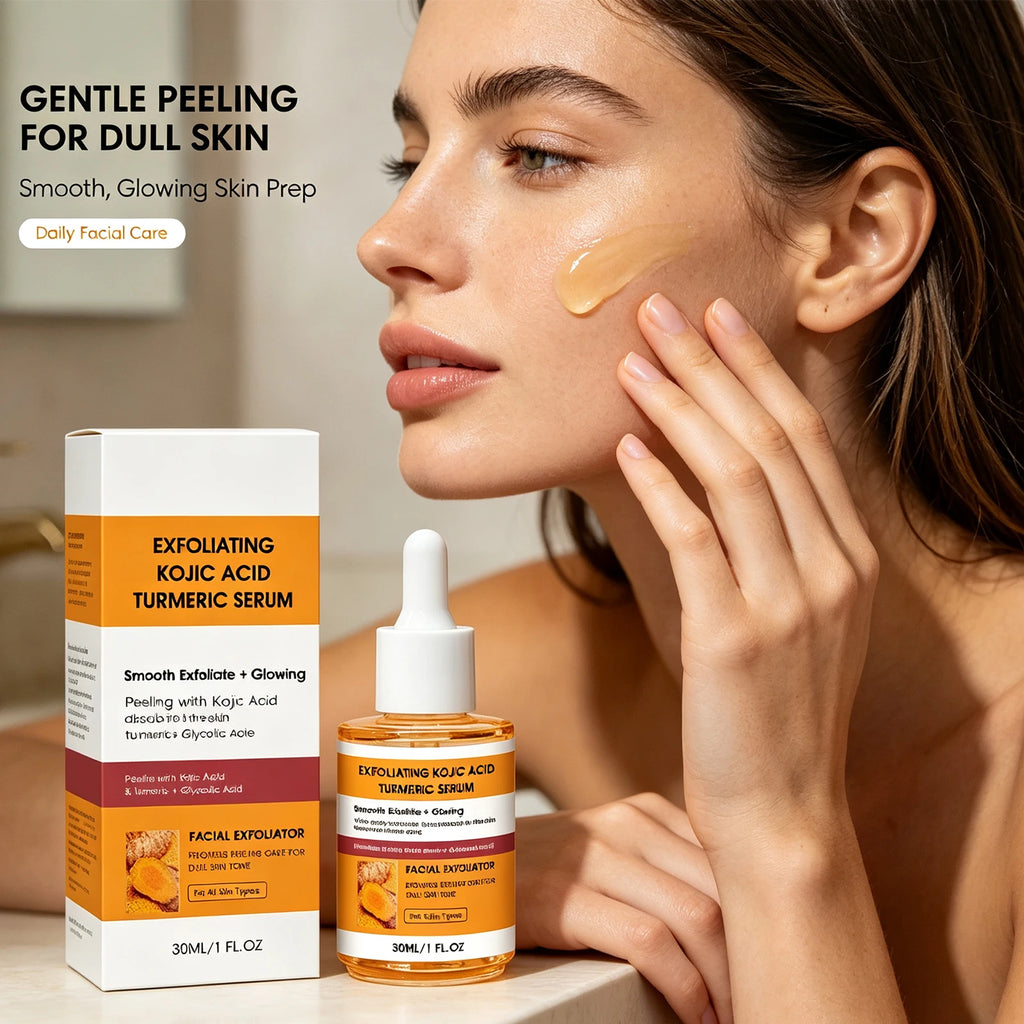 Kojic Acid & Turmeric Exfoliating Brightening Serum 30ml Brightening Face Serum QXL