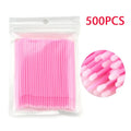 500/1000-Pack Crystal Micro Brushes for Eyelash & Makeup Use Disposable Micro Brushes QXL M94 500PCS Pink Wool Fiber