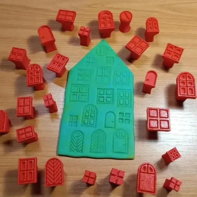 25-Pc Clay Stamp & Molding Kit | Window Pattern DIY Craft Set Clay Stamp Kit QXL