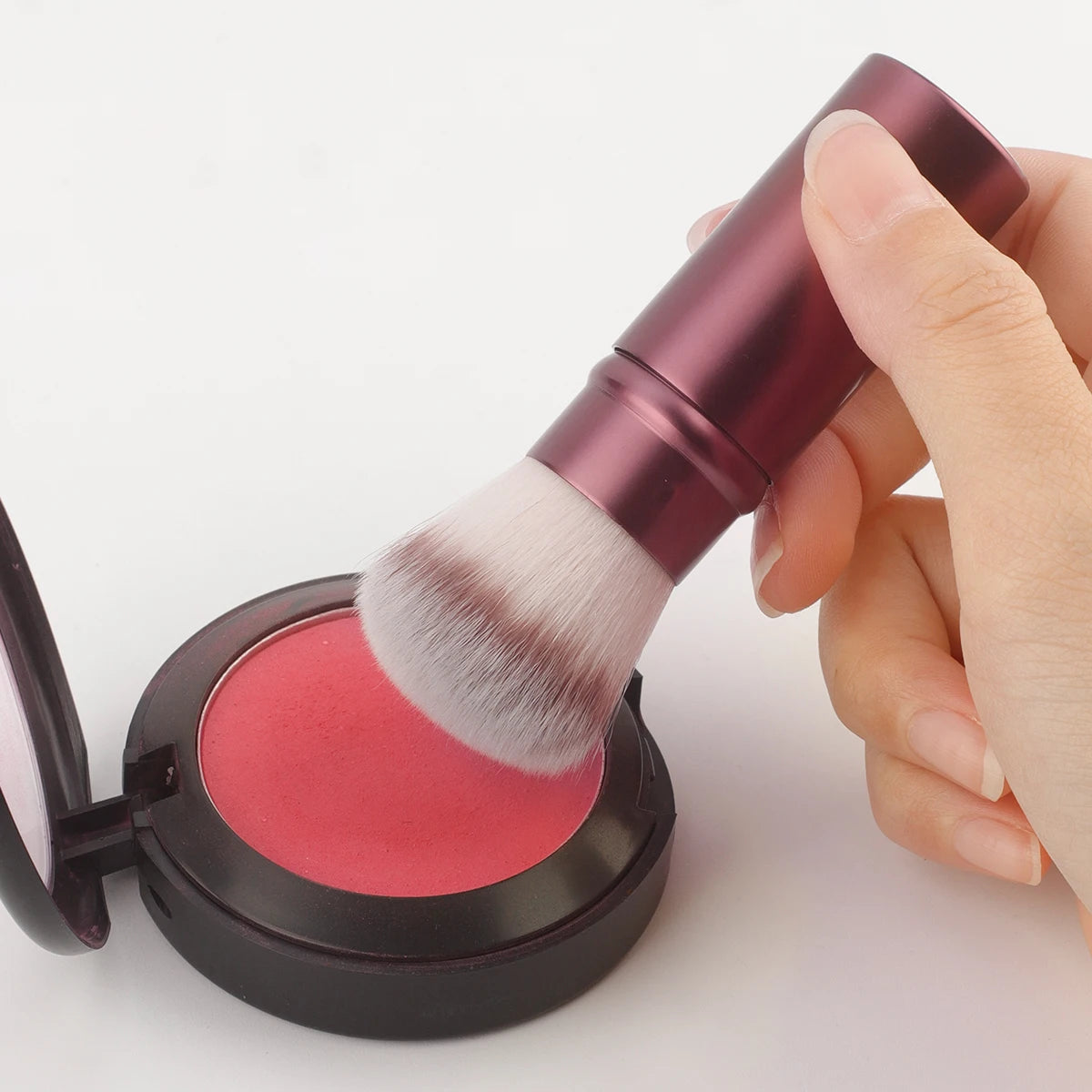 RANCAI Retractable Portable Powder Brush | Mini Makeup Brush Retractable Makeup Brush QXL