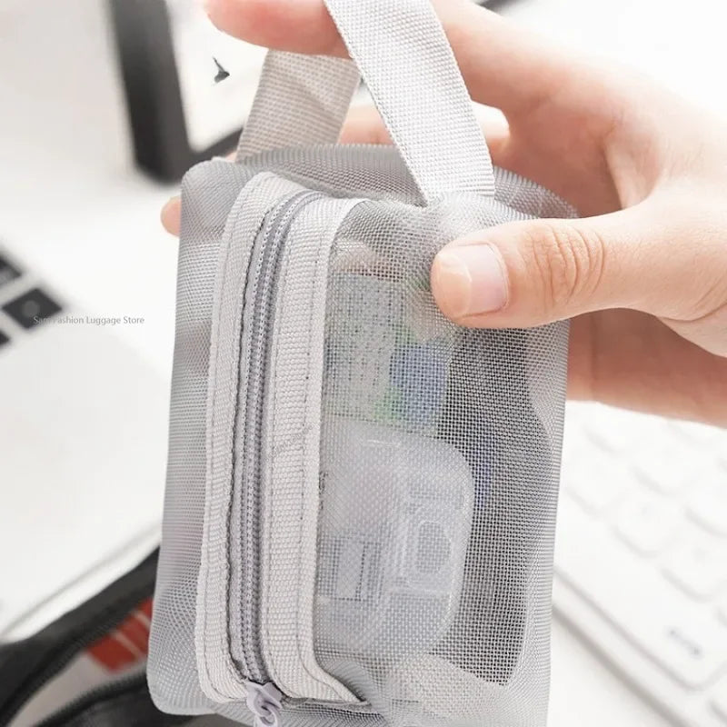 Mini Mesh Zipper Pouch | Breathable Nylon Cosmetic Bag Mesh Cosmetic Pouch QXL