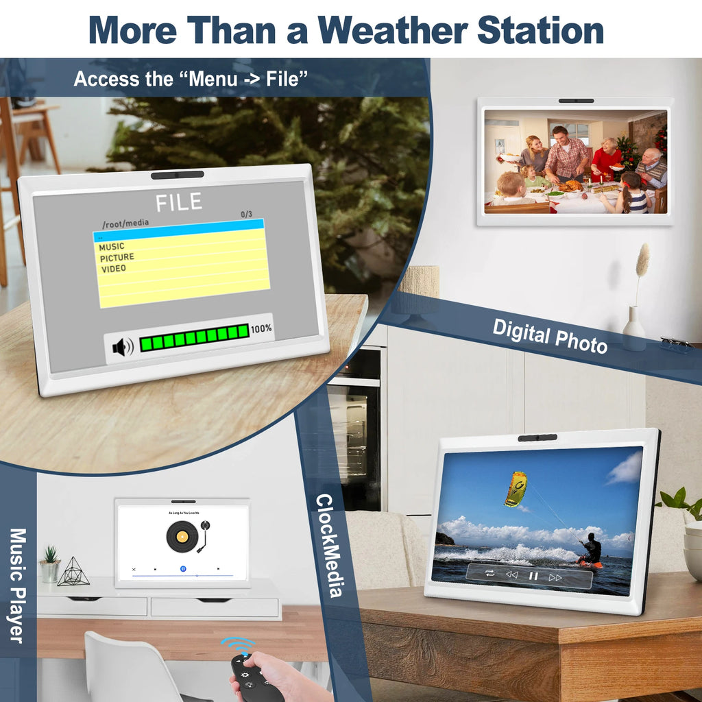 10.1" WiFi Weather Station | Digital Photo Frame & Remote WiFi Weather Station QXL