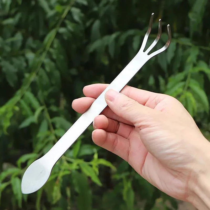 3-Prong Stainless Steel Bonsai Root Rake | Soil Loosening Tool Bonsai Garden Rake QXL