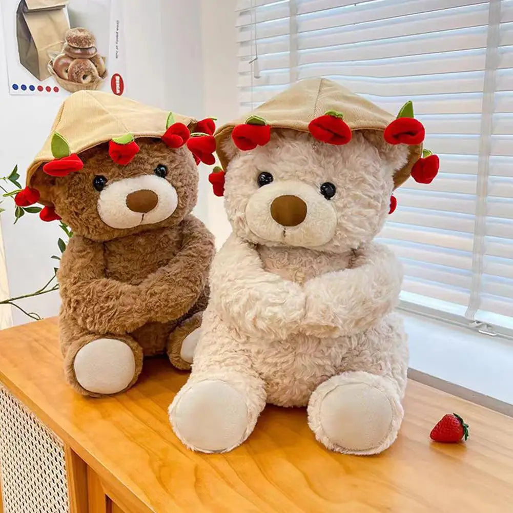 Rose Bear Plush Toy with Mini Rose Bouquet | 30cm & 38cm Stuffed Plush Toy QXL