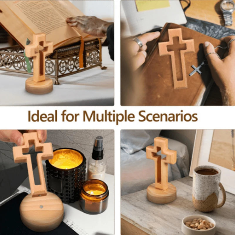 Standing Wooden Crucifix Cross | Christian Table Décor Gift Religious Décor Ornament QXL