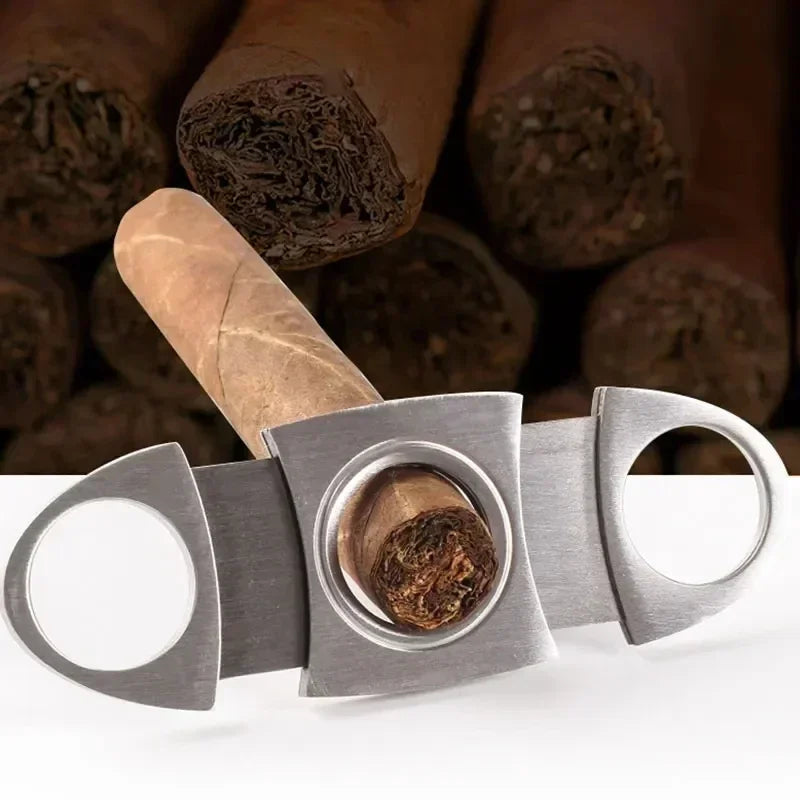 Stainless Steel Guillotine & Punch Cigar Cutter | 2-in-1 Cigar Cutter QXL