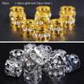 Gold Rhinestone Dreadlock Beads | Hair Braid Cuff Clips 10/20 Pc Hair Braid Beads QXL 20PCS Mix