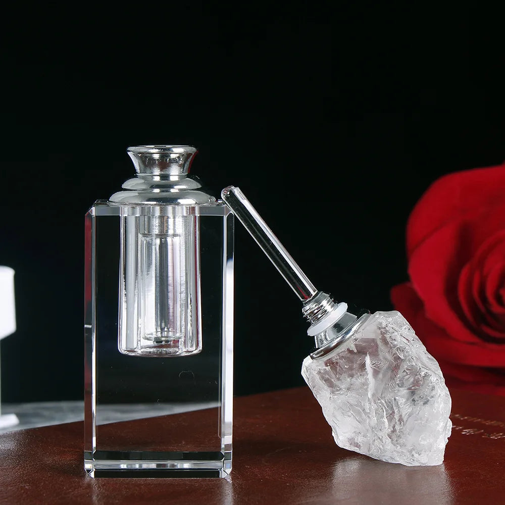 3ml K9 Crystal Perfume Bottle with Natural Quartz Topper Crystal Perfume Bottle QXL