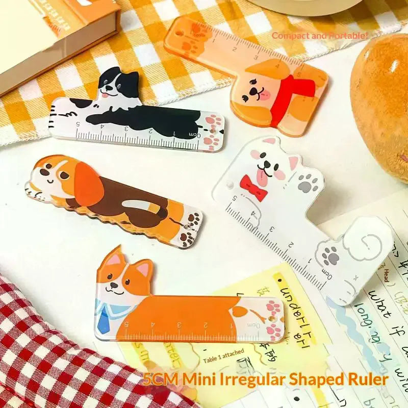 Mini Cartoon Cat Ruler Pendant | 5cm Backpack Charm & Gift Novelty Ruler Pendant QXL