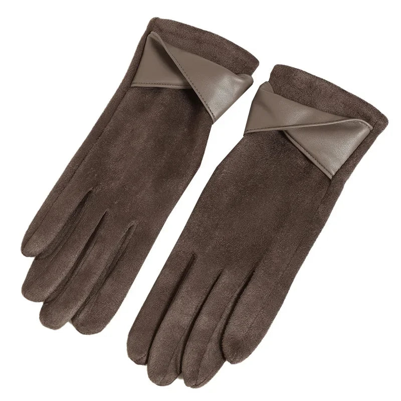 Women's Velvet Touchscreen Winter Gloves | Bow Cycling Gloves Winter Gloves QXL