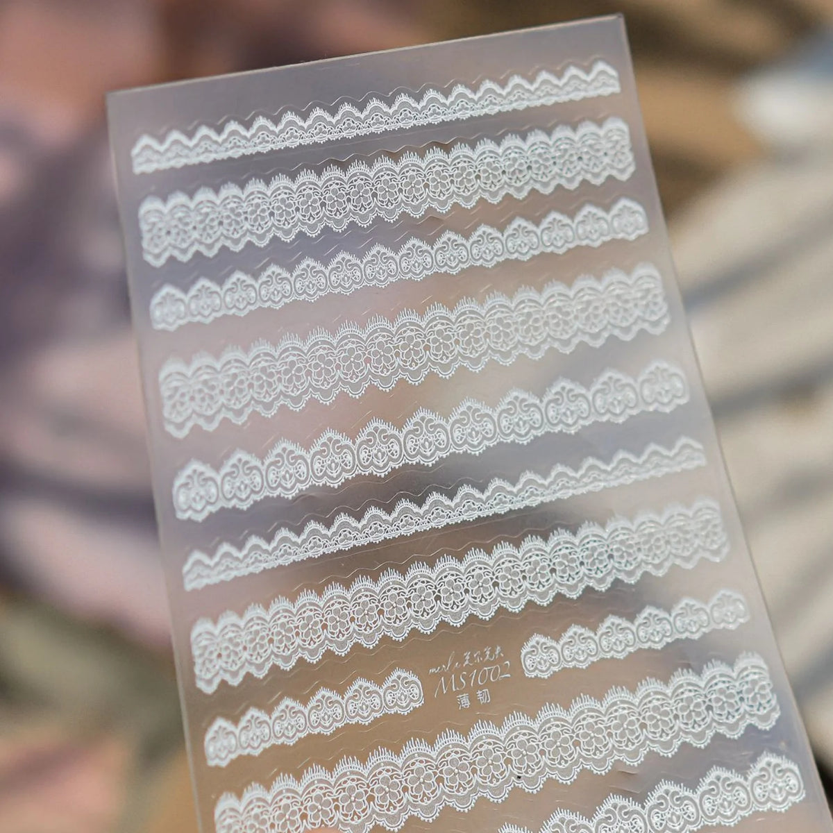 5D White Lace Nail Stickers | Vintage French Hollow Decals Nail Art Stickers QXL