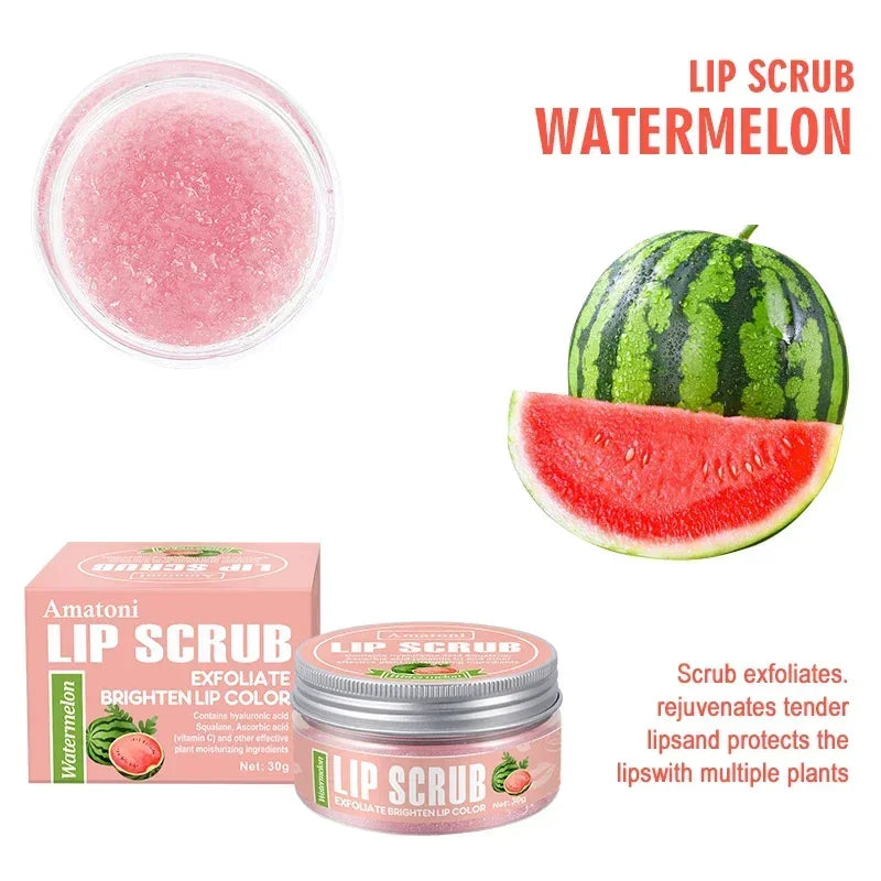 Exfoliating Lip Scrub 30g | Raspberry Vanilla Coconut Watermelon Lip Scrub QXL