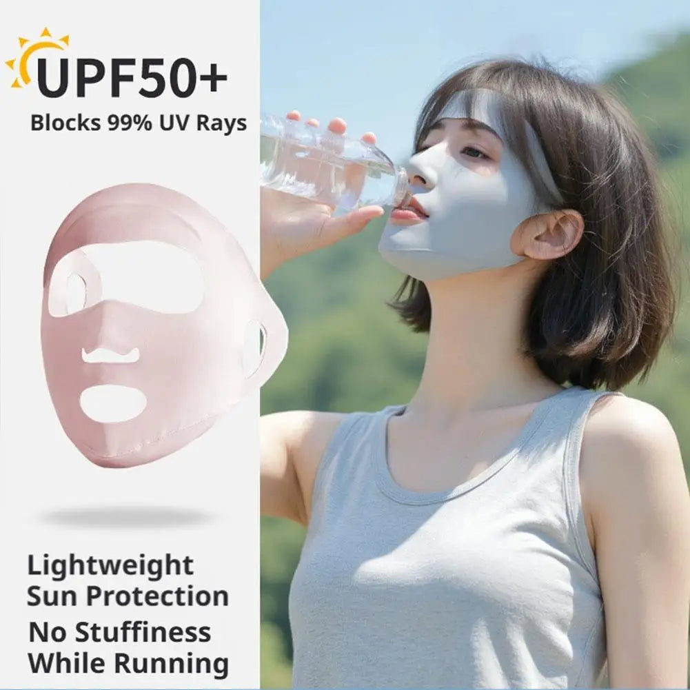 Women's UPF 50+ Ice Silk UV Face Mask | Breathable & Lightweight UV Protection Face Mask QXL