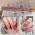 Semi-Cured Gel Nail Stickers | Floral Full Cover Nail Strips Gel Nail Stickers QXL 208